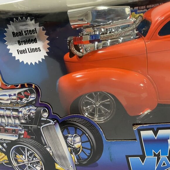 🆕️Vintage Muscle Machines 41 Willys Coupe Orange 1:18 Scale Steel Lines - Picture 2 of 9